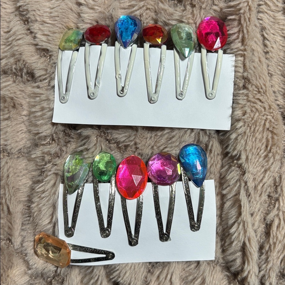 2 Gems Hair Clips Set (handmade)